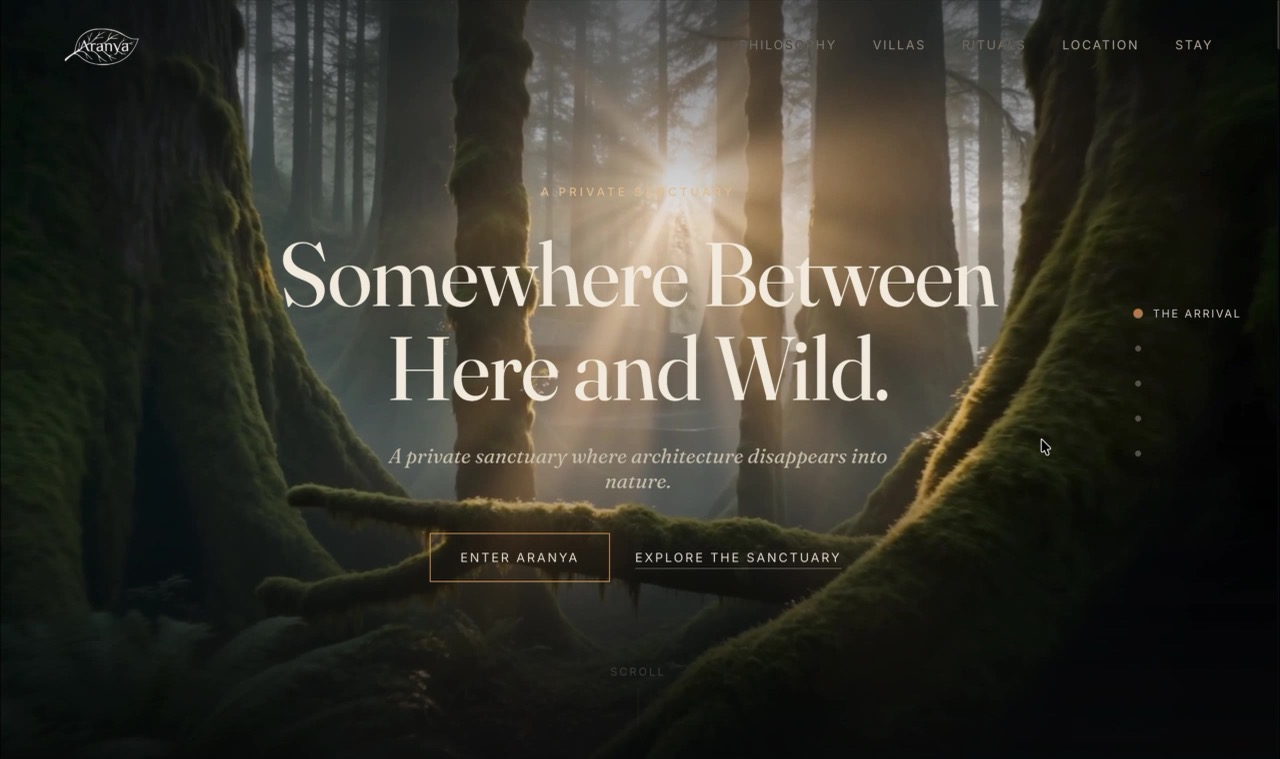 Aranya website preview